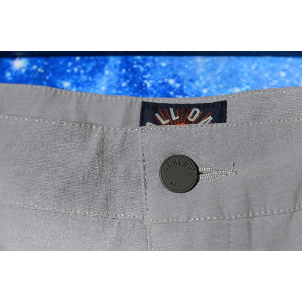 Faherty All Day Shorts Mens 36 Gray Chino Stretch Casual Pockets Summer
